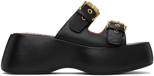 Moschino Black Buckles Sandals