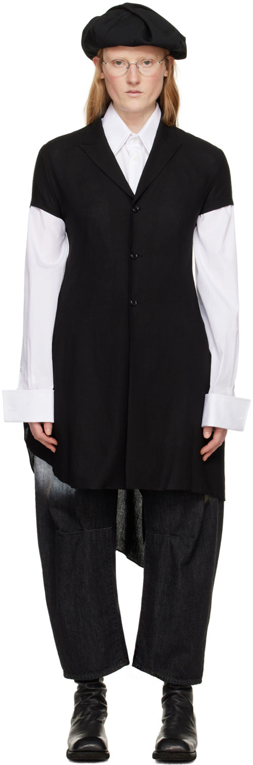 Y's Black Asymmetric Blazer