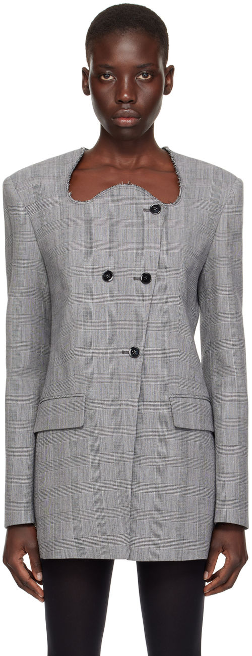 Recto Gray Glen Check Blazer