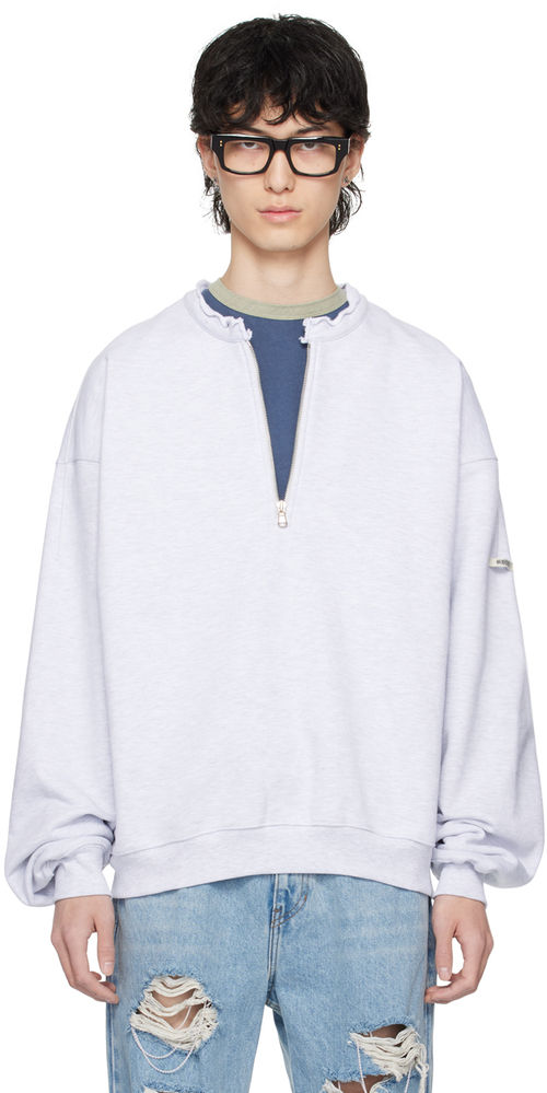 Recto Gray Raw Edge Sweatshirt