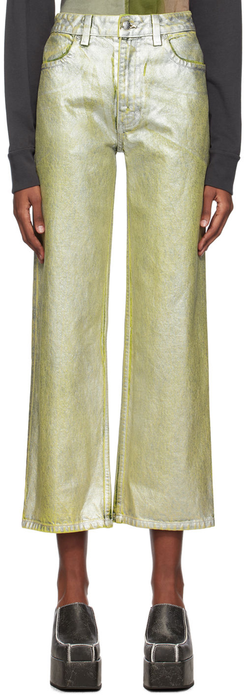 Eckhaus Latta Silver Wide-Leg...