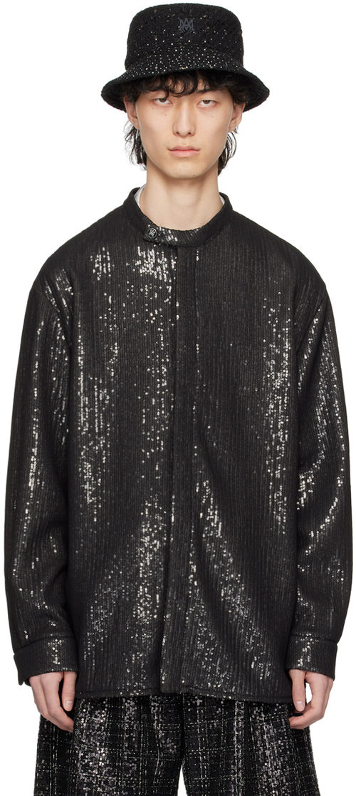 AMIRI Black Sequinned Shirt