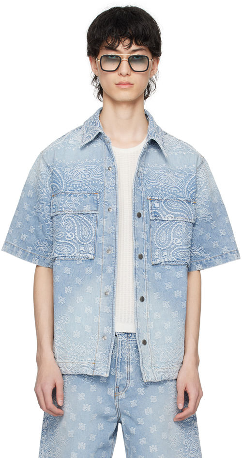 AMIRI Blue Bandana Jacquard...