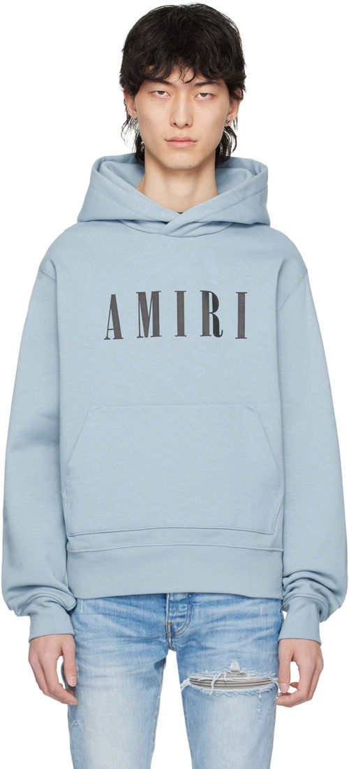 AMIRI Blue Bonded Hoodie