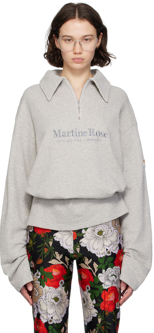 Martine Rose Gray Zip Polo