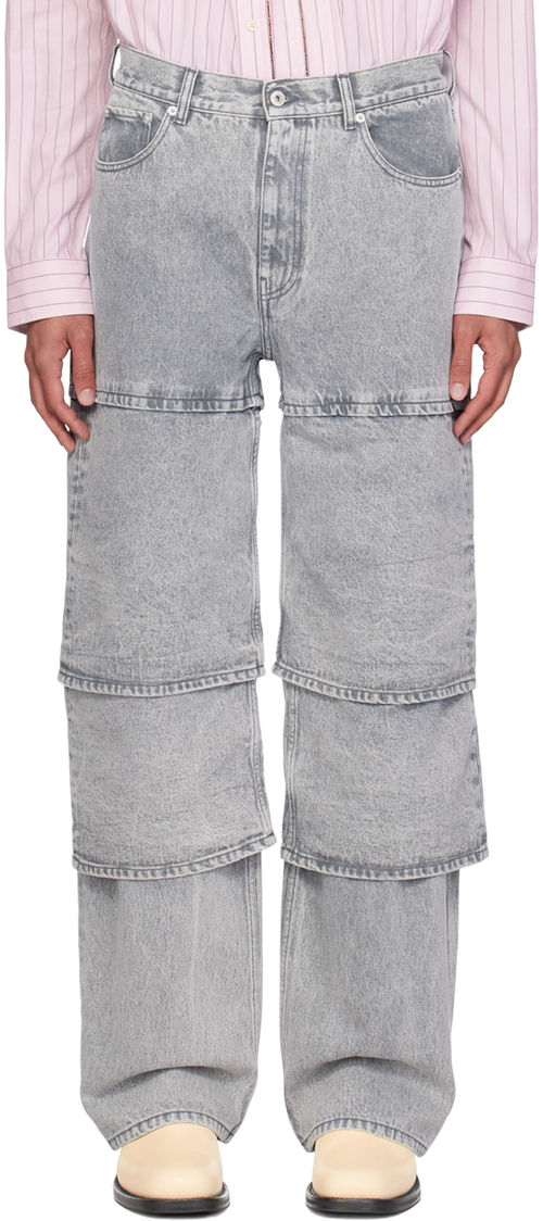 Y/Project Gray Layered Jeans