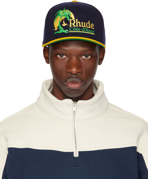 Rhude Navy & Yellow Azur...