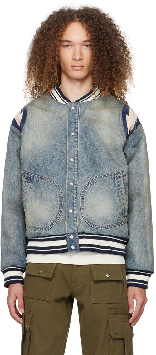 Rhude Blue Lightning Bomber...