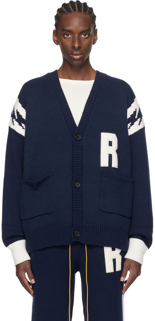 Rhude Navy Lightning Cardigan