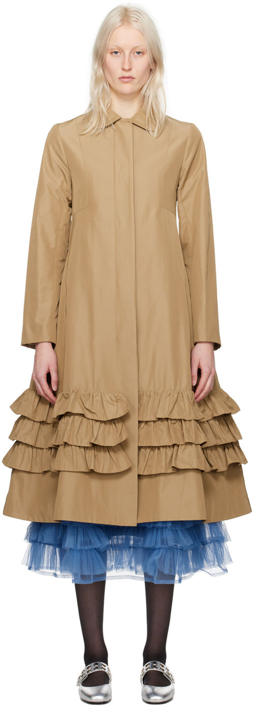 Molly Goddard Beige Lacey Coat