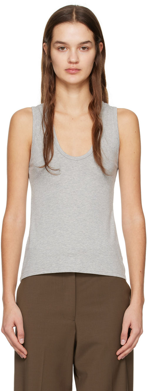 Matteau Gray Deep U Tank Top