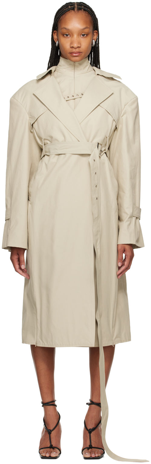 SRVC Beige Oren Trench Coat &...