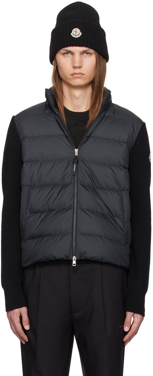 Moncler Black Padded Zip-Up...
