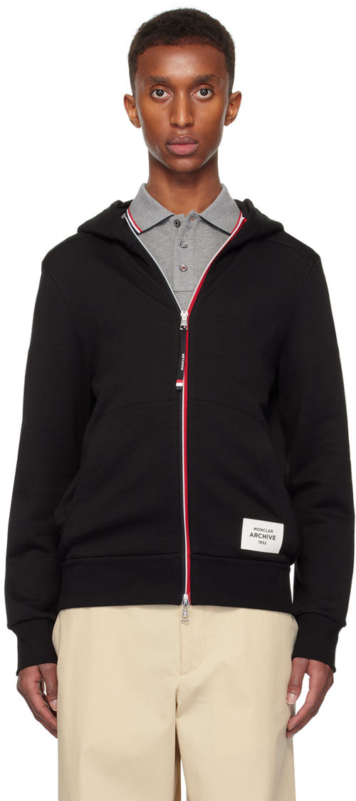 Moncler Black Zip-Up Hoodie