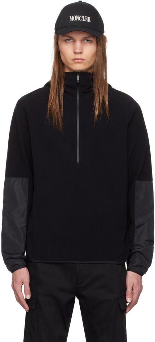 Moncler Black Half-Zip Hoodie