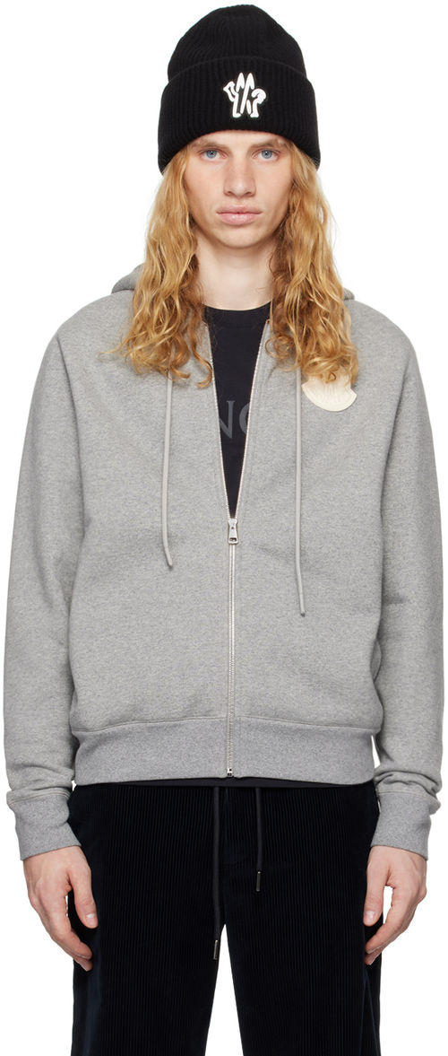 Moncler Gray Zip Up Hoodie