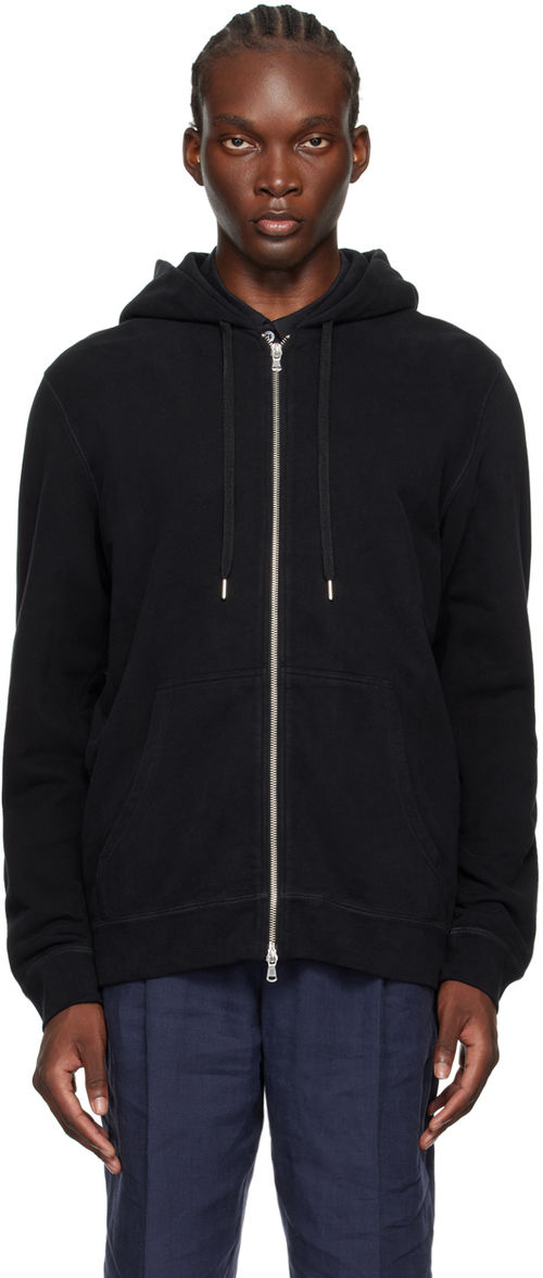 Sunspel Black Loopback Zip...