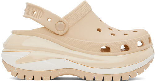 Crocs Beige Mega Crush Clogs