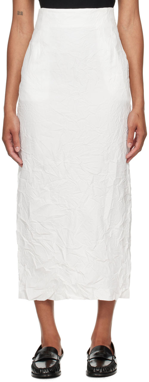 AURALEE White Wrinkled Maxi...