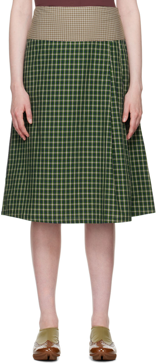 SC103 Green Shade Midi Skirt