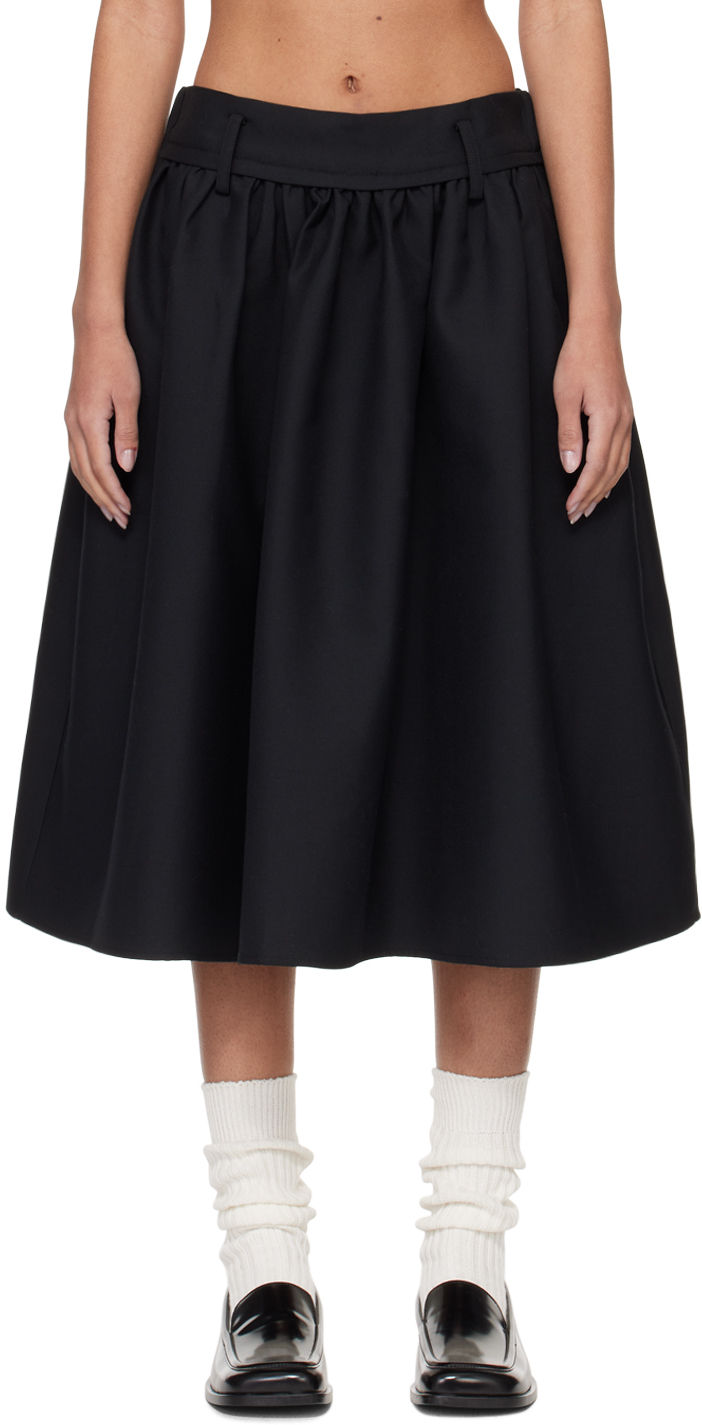 Fax Copy Express Green Camouflage Fishtail Denim Midi Skirt