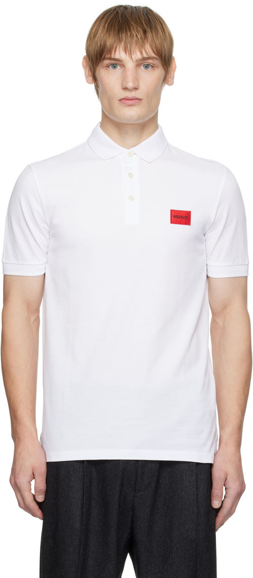 Hugo White Logo Patch Polo