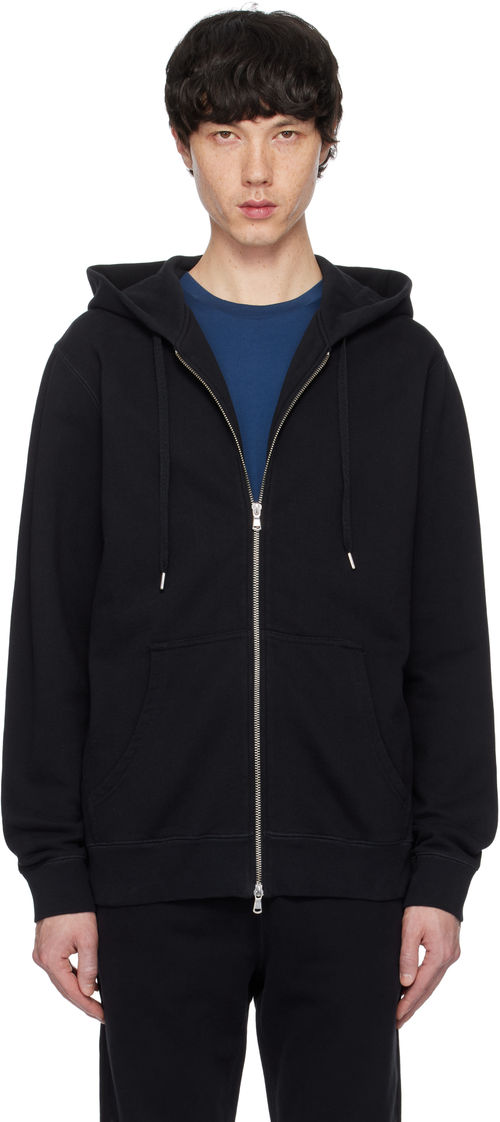 Sunspel Black Zip Hoodie