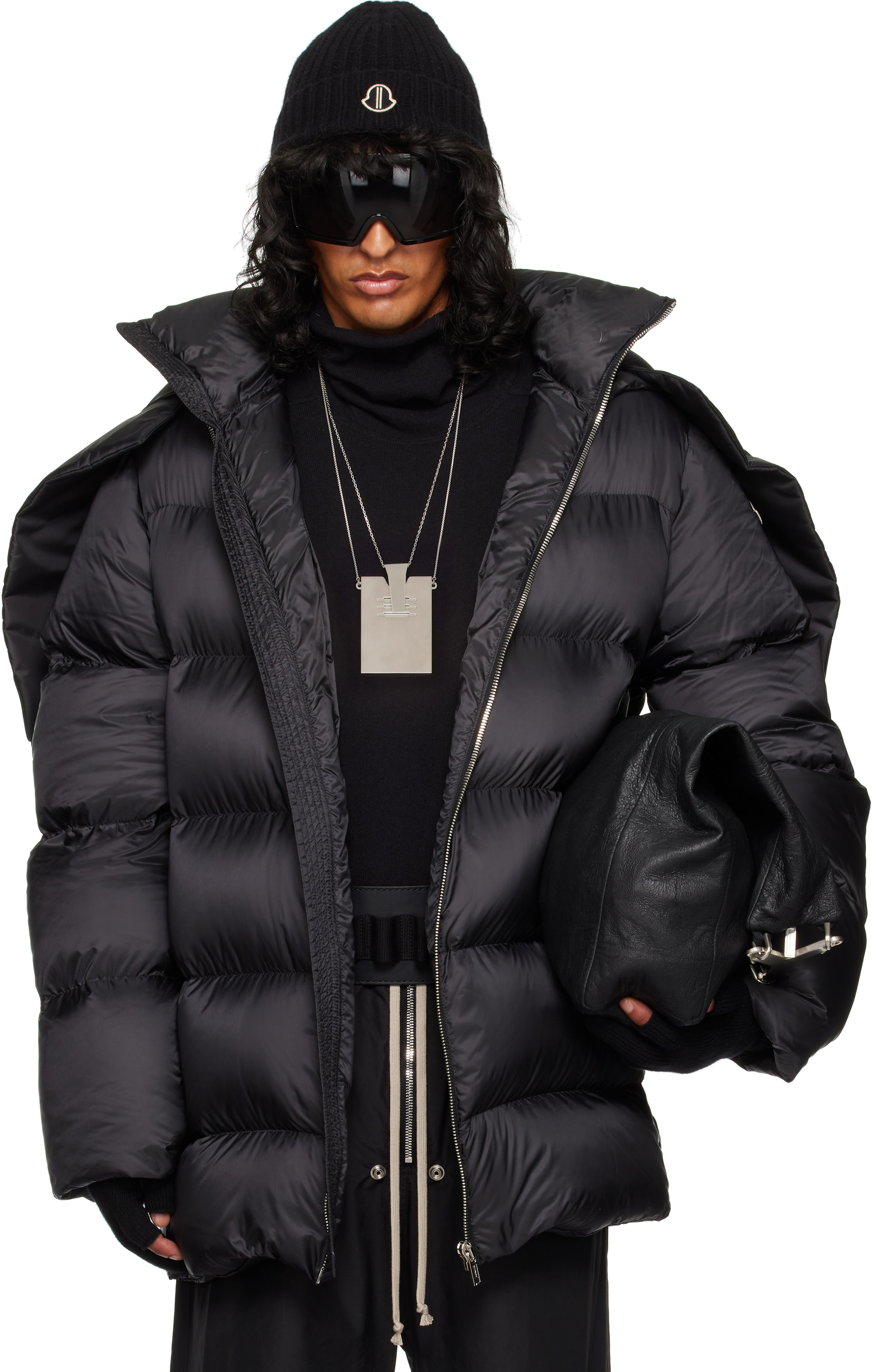 Rick Owens Moncler + Rick Owens Black Hooded Cyclopic Jacket