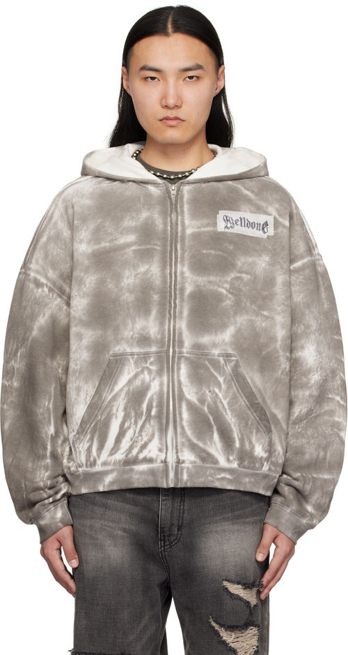 We11done Gray Muddy Zip-Up Hoodie