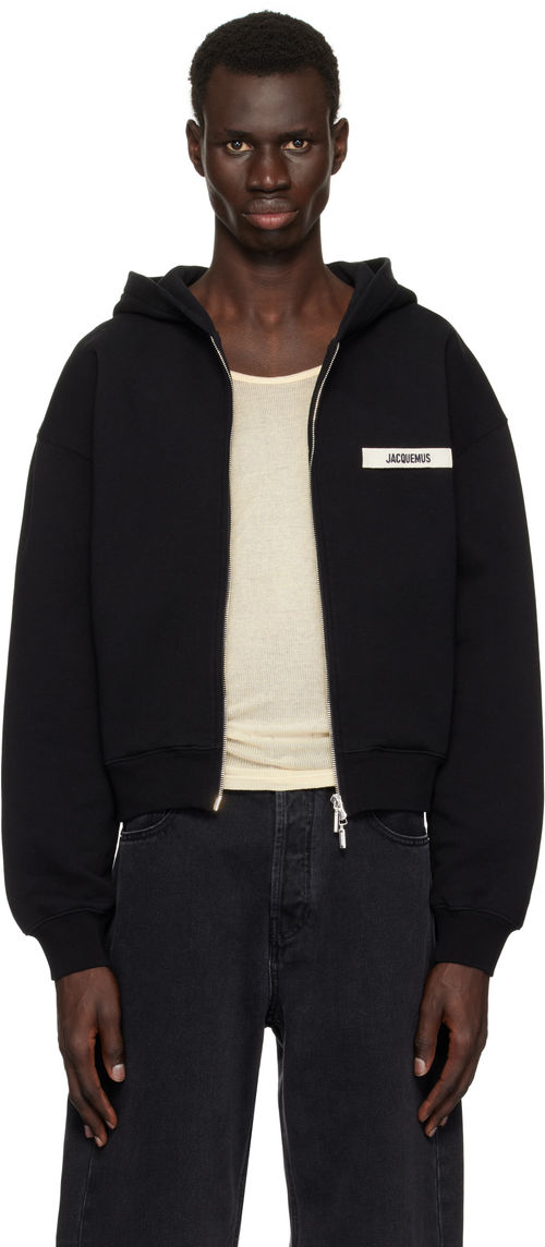JACQUEMUS Black La Casa 'The Gros Grain zipped' Hoodie