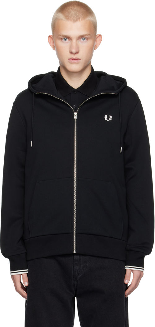 Fred Perry Black Zip Hoodie