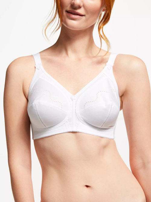 Triumph Doreen Cotton Non Wired Bra, White, Compare