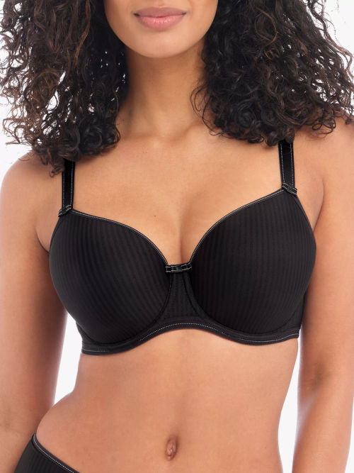 Freya Offbeat Moulded T-Shirt Bra, Black at John Lewis & Partners