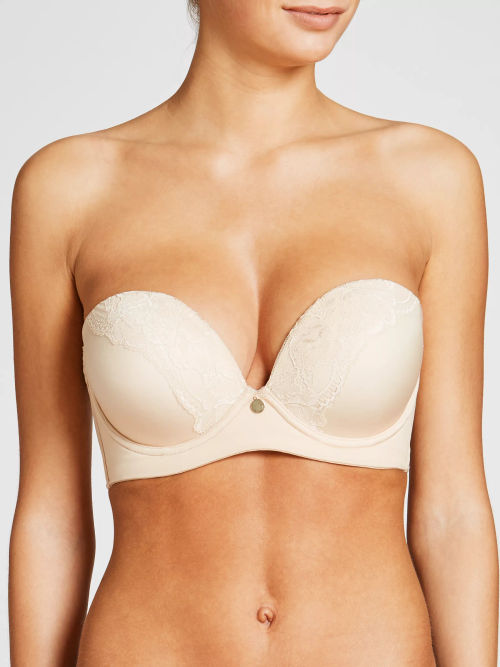 John Lewis Hope Strapless Push Up Bra, Black at John Lewis & Partners