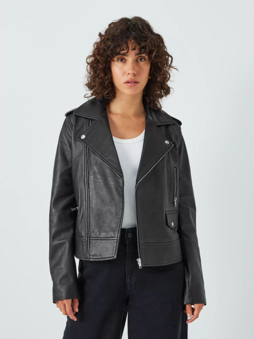 AND/OR Leather Biker Jacket,...