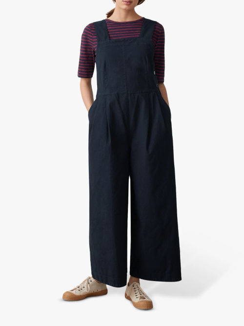 Truly Cotton Cheesecloth Jumpsuit, Blue at John Lewis & Partners