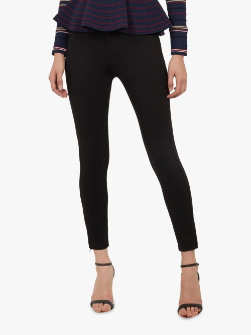 Ted Baker Enyyaa Cropped Leather Trouser, Black at John Lewis