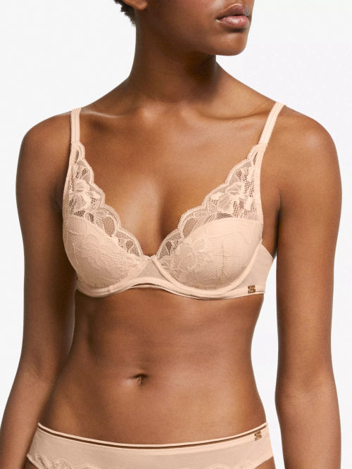 AND/OR Wren Lace Underwired Plunge Bra, B-F Cup Sizes, Dark Sea at