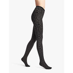 Wolford 80 Denier Blotched Snake Patterned Tights, Shark Grey/Black