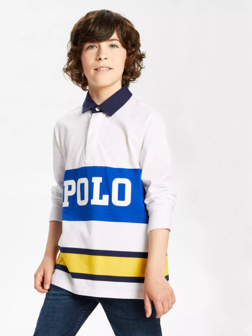 Polo Ralph Lauren Boys' Long Sleeve Rugby Top, White | Compare | Highcross  Shopping Centre Leicester