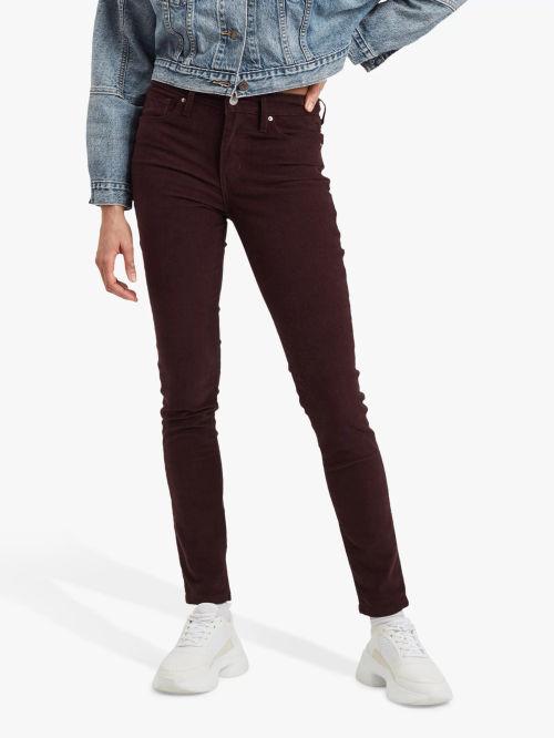 Levi's 721 High Rise Corduroy Skinny Jeans, Malbec Luxe Cord | Compare |  Brent Cross