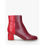 RED Valentino Two Tone Leather Ankle Boots, Red