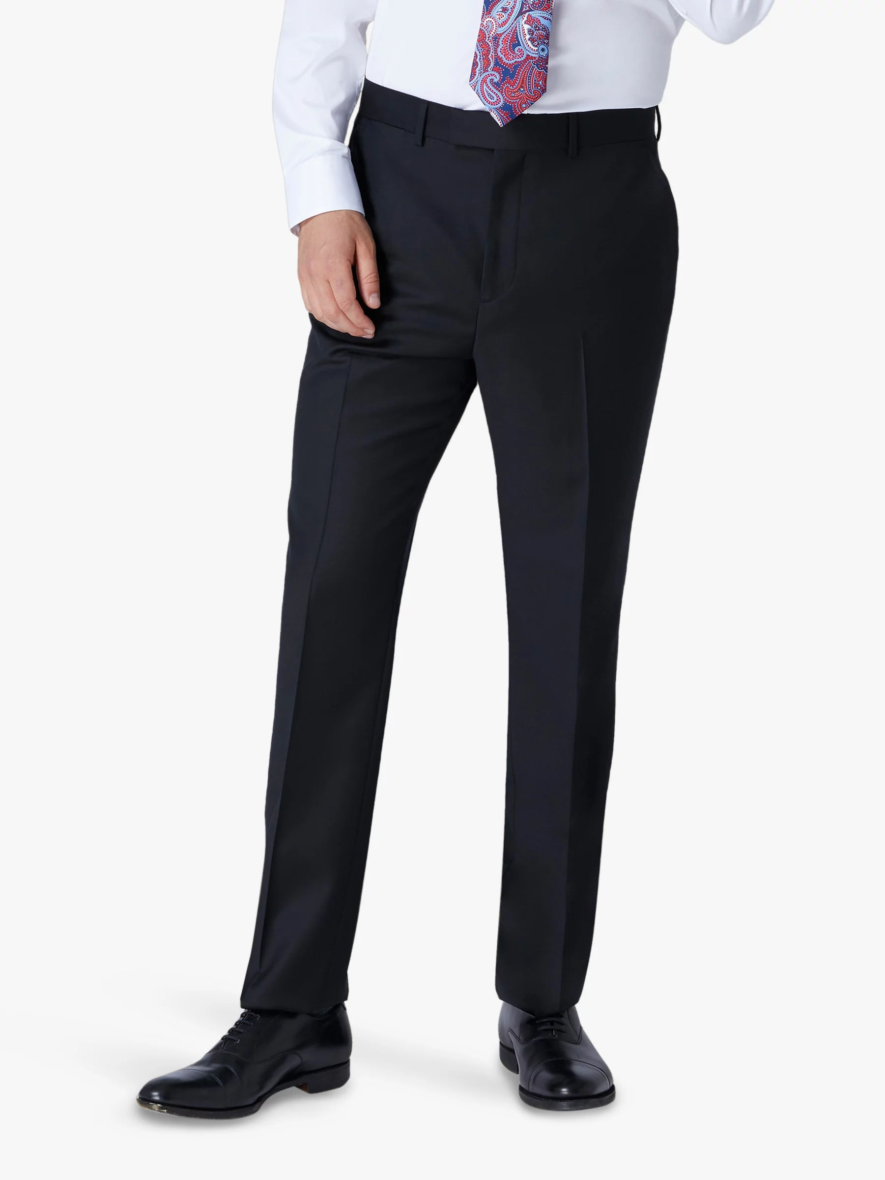 Jaeger Regular Fit Linen and Silk Suit Trousers, Dark Blue, 42R