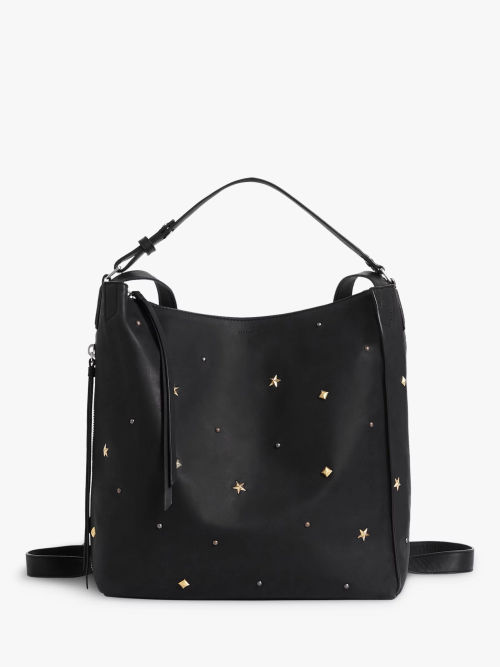 AllSaints Carabiner Leather Backpack Black