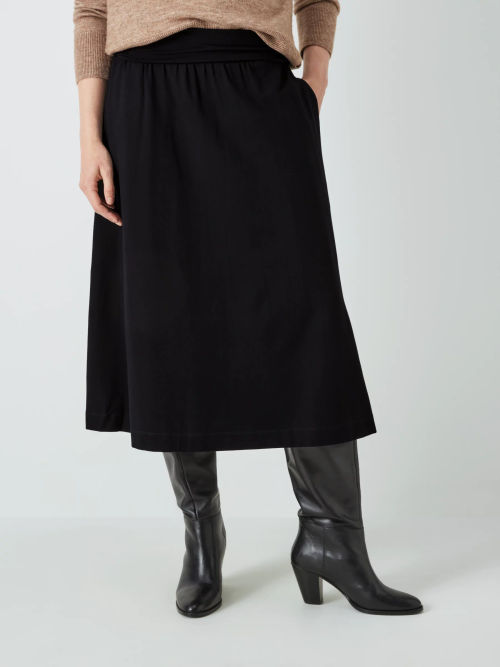 John Lewis Knee Length Slip, Black at John Lewis & Partners