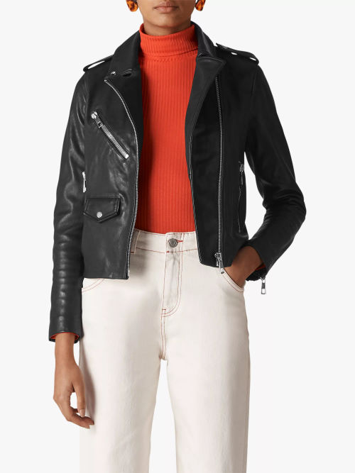 Whistles Agnes Leather Biker...