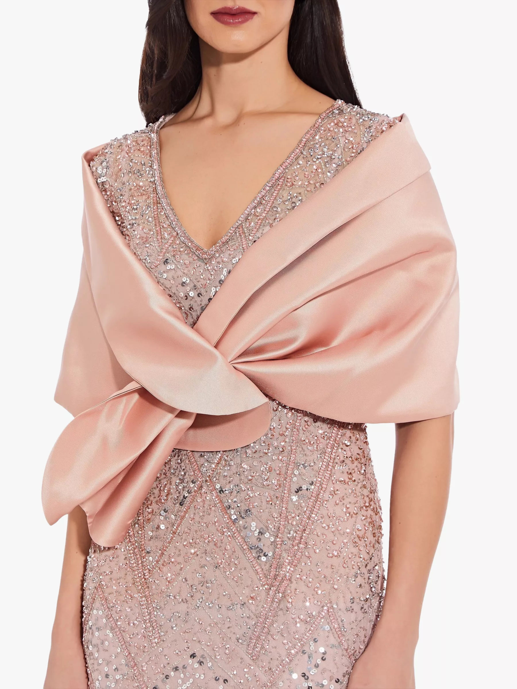 Adrianna Papell Mikado Pull Through Wrap Blush 60.00