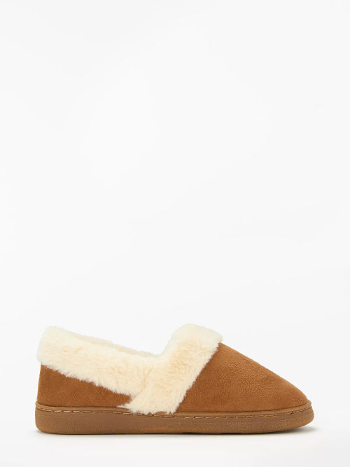 John Lewis Sheepskin Cropped Boot Slippers, Brown at John Lewis