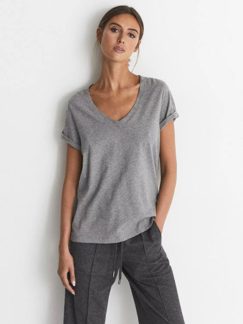 Reiss Luana Cotton V-Neck...