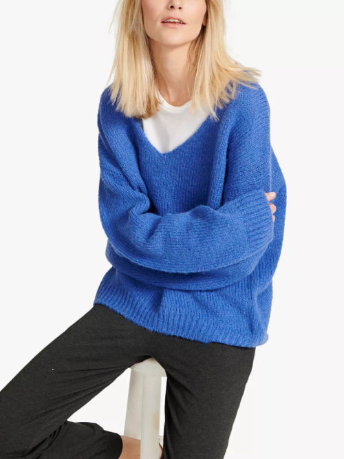 Rosie crew neck chunky knit tank - Blue – Blue – NRBY